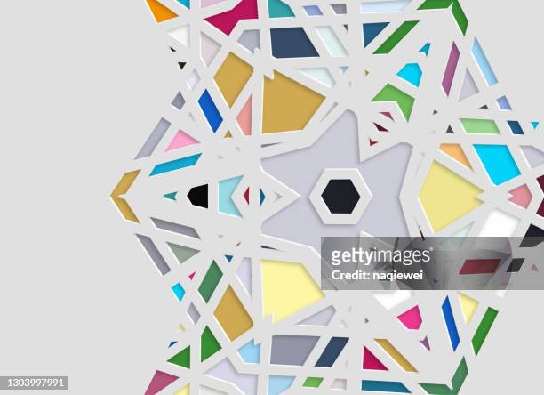 stereoskopische papierschnitt bunte streifen geometrische muster für design - kaleidoskop stock-grafiken, -clipart, -cartoons und -symbole
