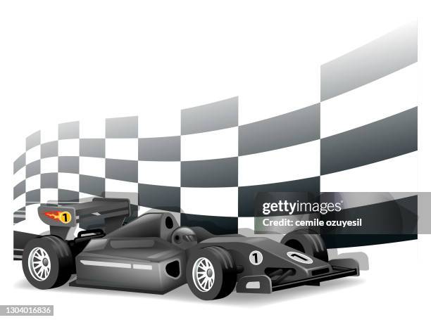 checkered racing sign - race car starting line stock illustrations