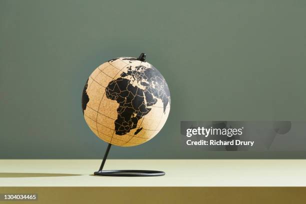 a world globe showing africa - globus europa stock-fotos und bilder