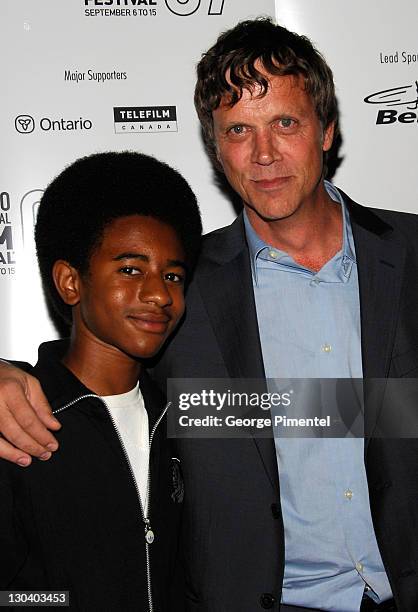 Marcus Carl Franklin and writer/director Todd Haynes at The 32nd Annual Toronto International Film Festival "I'm Not There" Premiere at Ryerson...
