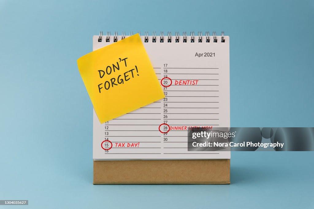 April 2021 Organizer Calendar