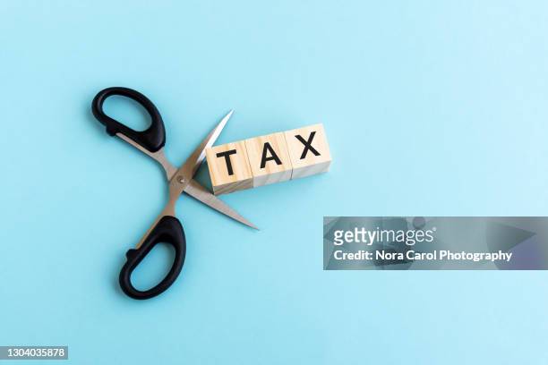 tax cut concept - budget cuts stock-fotos und bilder