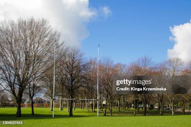 goal in the public park, dublin, ireland - gaelic games stock pictures, royalty-free photos & images