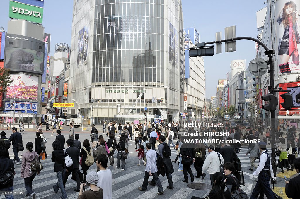 Pedestrians Outside Shibuya Station