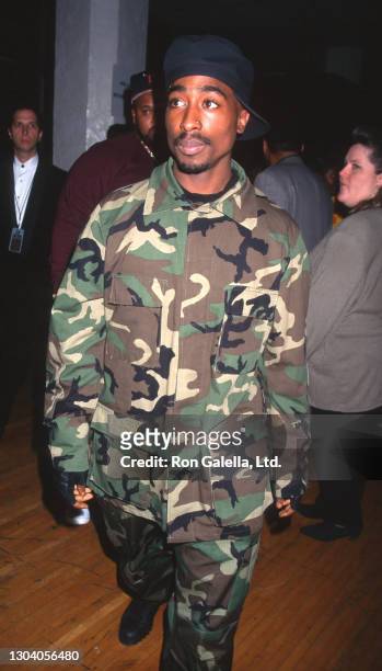 Tupac Shakur attends 10th Annual Soul Train Music Awards at the Shrine Auditorium in Los Angeles, California on March 29, 1996.