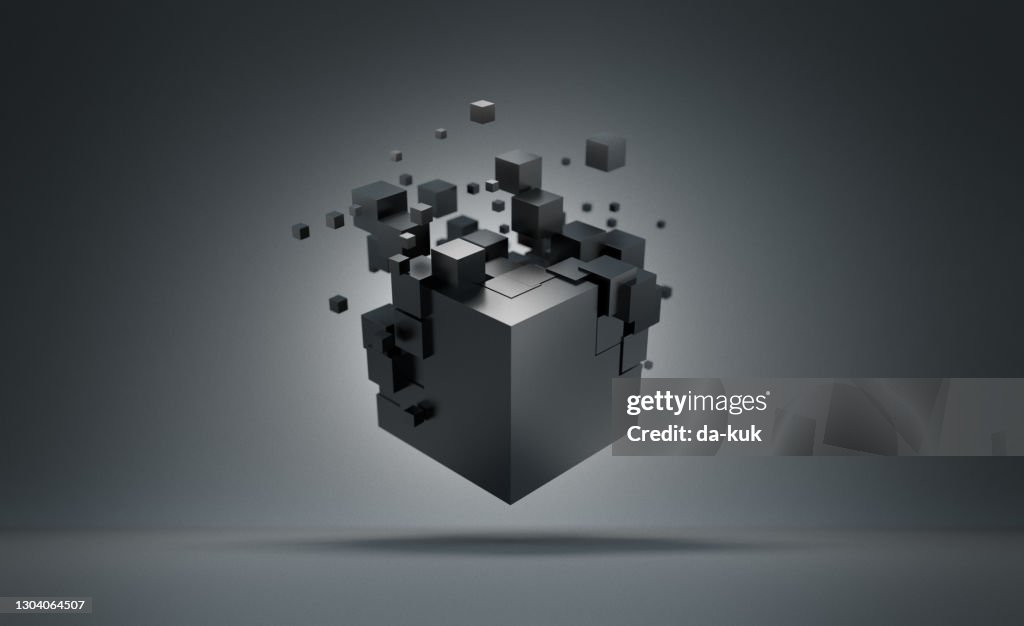 Futuristische kubusvorming. Abstracte 3D geef terug