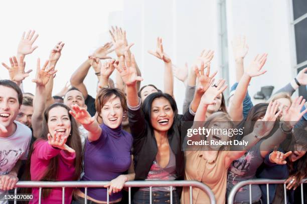 fans reaching out over barrier - asian actress stock pictures, royalty-free photos & images