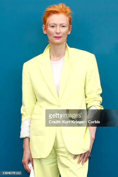 Tilda Swinton attends the photocall of 'The Human Voice' during the 77th Venice Film Festival at the Palazzo del Casino on September 3, 2020 in...