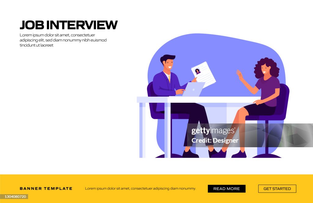Job Interview Concept Vector Illustration For Website Banner ...
