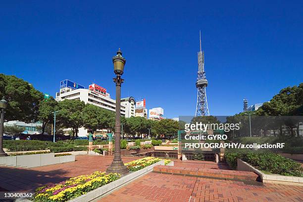 tv tower and park, nagoya city, aichi prefecture, japan - nagoya stock photos et images de collection
