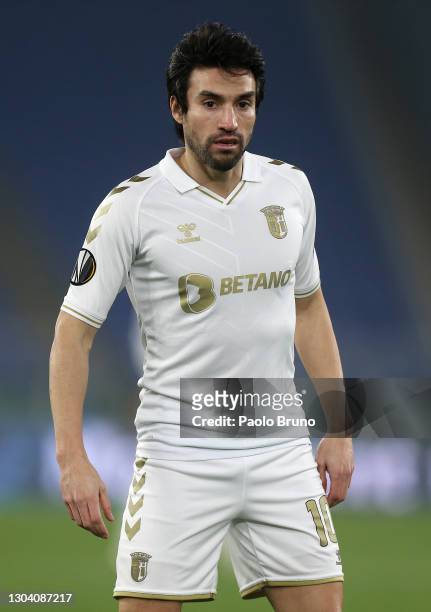 Nicolas Gaitan of Sporting Braga looks on during the UEFA Europa League Round of 32 match between AS Roma and Sporting Braga at Stadio Olimpico on...