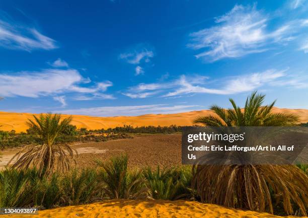 Mandara lake in the dunes of ubari, Fezzan, Umm al-Maa, Libya on November 1, 2007 in Umm Al-maa, Libya.