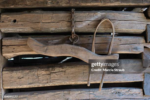 old wooden yoke - yoke stock pictures, royalty-free photos & images