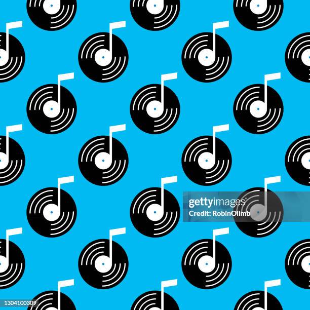 aufnahme musik note nahtloses muster - moderne rockmusik stock-grafiken, -clipart, -cartoons und -symbole