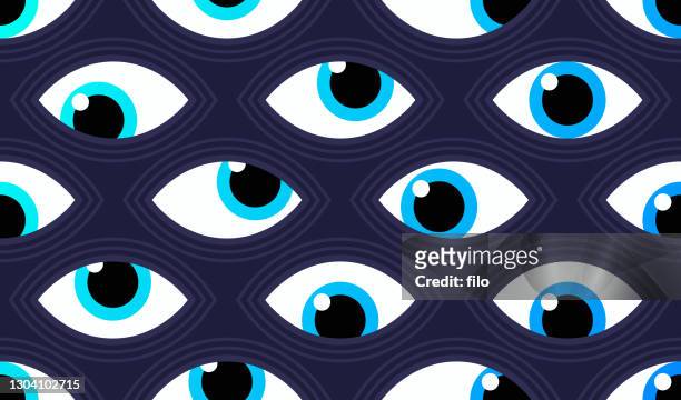 ilustrações de stock, clip art, desenhos animados e ícones de seamless eyes spy abstract background pattern - eyes