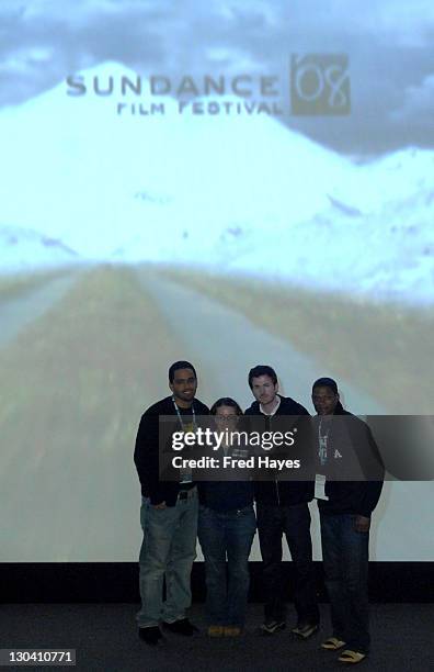 Actor Rayniel Rufino, director Anna Boden, director Ryan Fleck and actor Algenis Perez Soto attend a screening of "Sugar" at the Eccles Theatre...