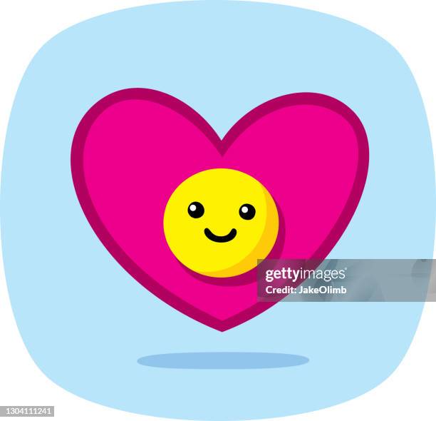 heart smiley face doodle 2 - smiley face emoticon stock illustrations