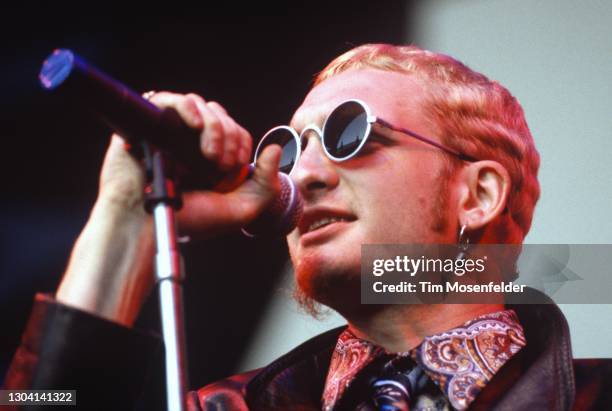 Layne Staley of Alice in Chains performs during Lollapalooza at Shoreline Amphitheatre on June 23, 1993 in Mountain View, California.