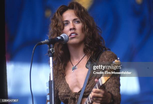 Sheryl Crow performs during H.O.R.D.E. Festival at Shoreline Amphitheatre on July 31, 1994 in Mountain View, California.