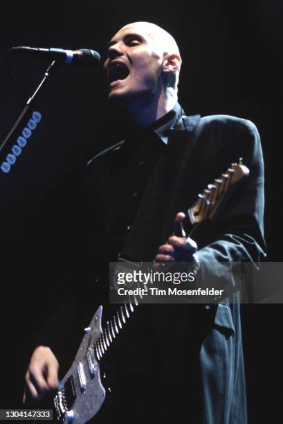 Billy Corgan of The Smashing Pumpkins performs at Bill Graham Civic Auditorium on June 30, 1998 in San Francisco, California.