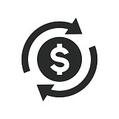 money turnover icon vector illustration