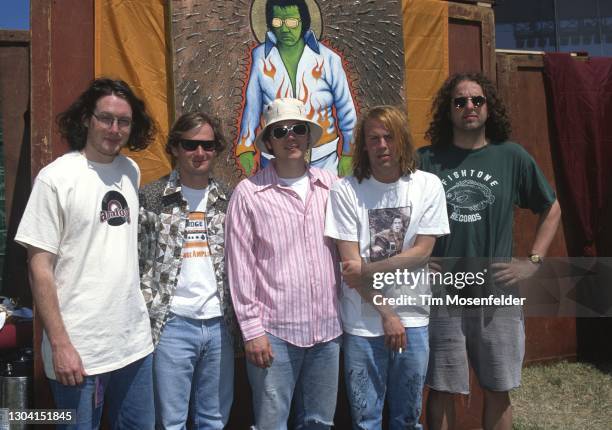 Jeff Tweedy and Wilco pose during Laguna Seca Daze at Laguna Seca Racetrack on May 25, 1996 in Monterey, California.