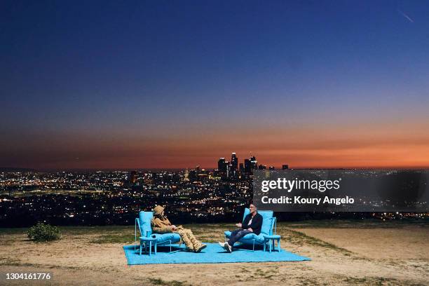 Billie Eilish and Zane Lowe at Apple’s "Billie Eilish: The World’s A Little Blurry" Live Premiere Event. "Billie Eilish: The World’s A Little Blurry"...