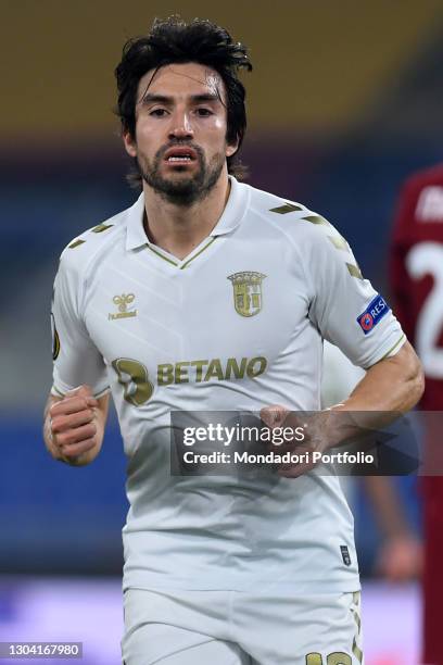 Braga footballer Nicolas Gaitán during the match Roma-Braga in the Olympic stadium. Rome , February 25th, 2021