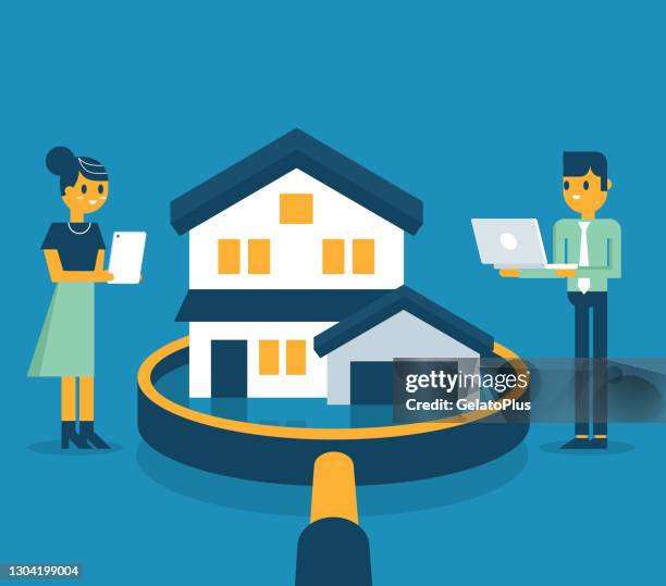 stockillustraties, clipart, cartoons en iconen met home zoeken - mortgage