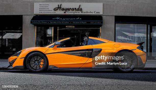 The McLaren 600LT in London. The 600LT is based on the 570S and is the third McLaren production car to receive the longtail treatment.