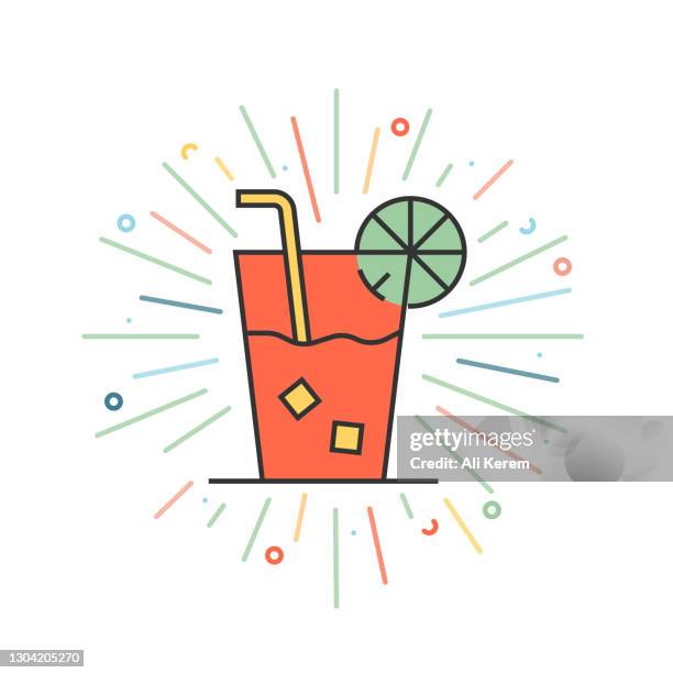 lemonade line icon - lemonade stock illustrations