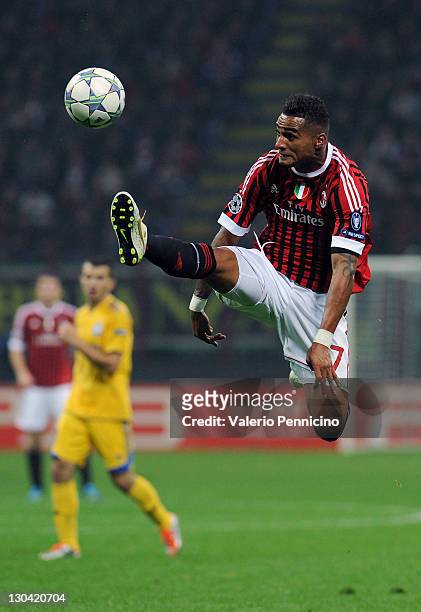 Kevin-Prince Boateng of AC Milan in action during the UEFA Champions League group H match between AC Milan and FC BATE Borisov at Giuseppe Meazza...