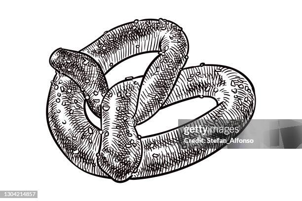 vektorzeichnung einer brezel - breze stock-grafiken, -clipart, -cartoons und -symbole