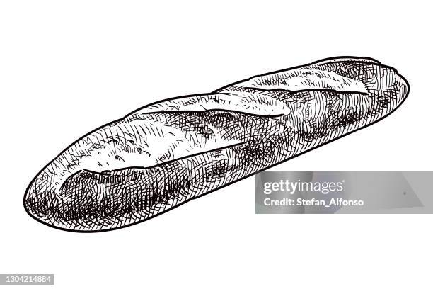 illustrations, cliparts, dessins animés et icônes de dessin vectoriel d’une baguette - baguette
