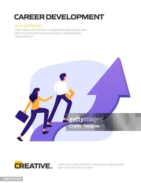 career development concept flat design for posters, covers and banners. modern flat design vector illustration. - développement stock illustrations