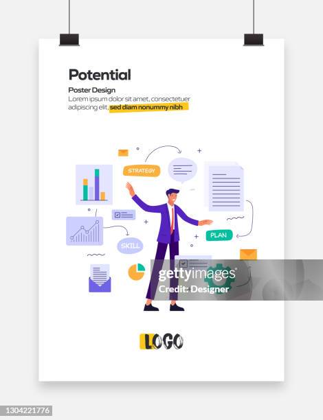 potential concept flat design for posters, covers and banners. modern flat design vector illustration. - teaching assistant stock illustrations