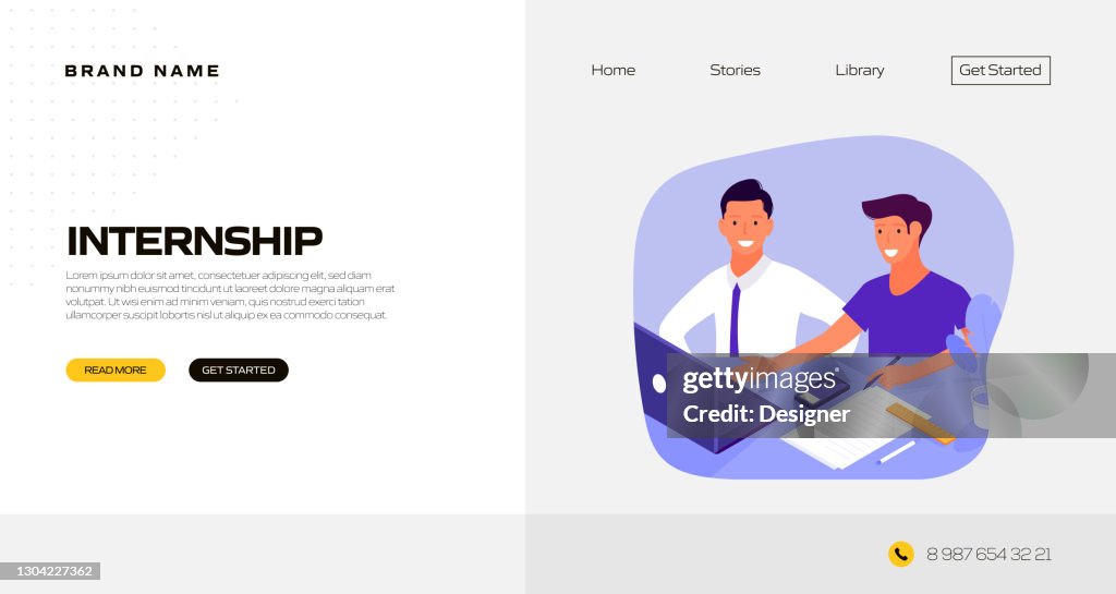 Internship Concept Vector Illustration For Landing Page Template ...
