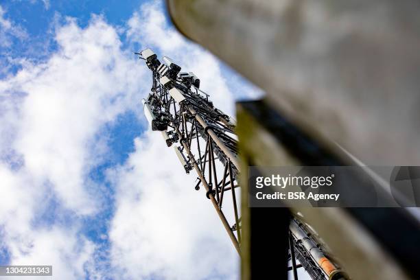 General view of a 5G broadcasting tower on February 25, 2021 in Dordrecht, Netherlands.