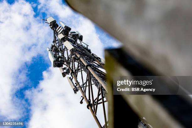 General view of a 5G broadcasting tower on February 25, 2021 in Dordrecht, Netherlands.