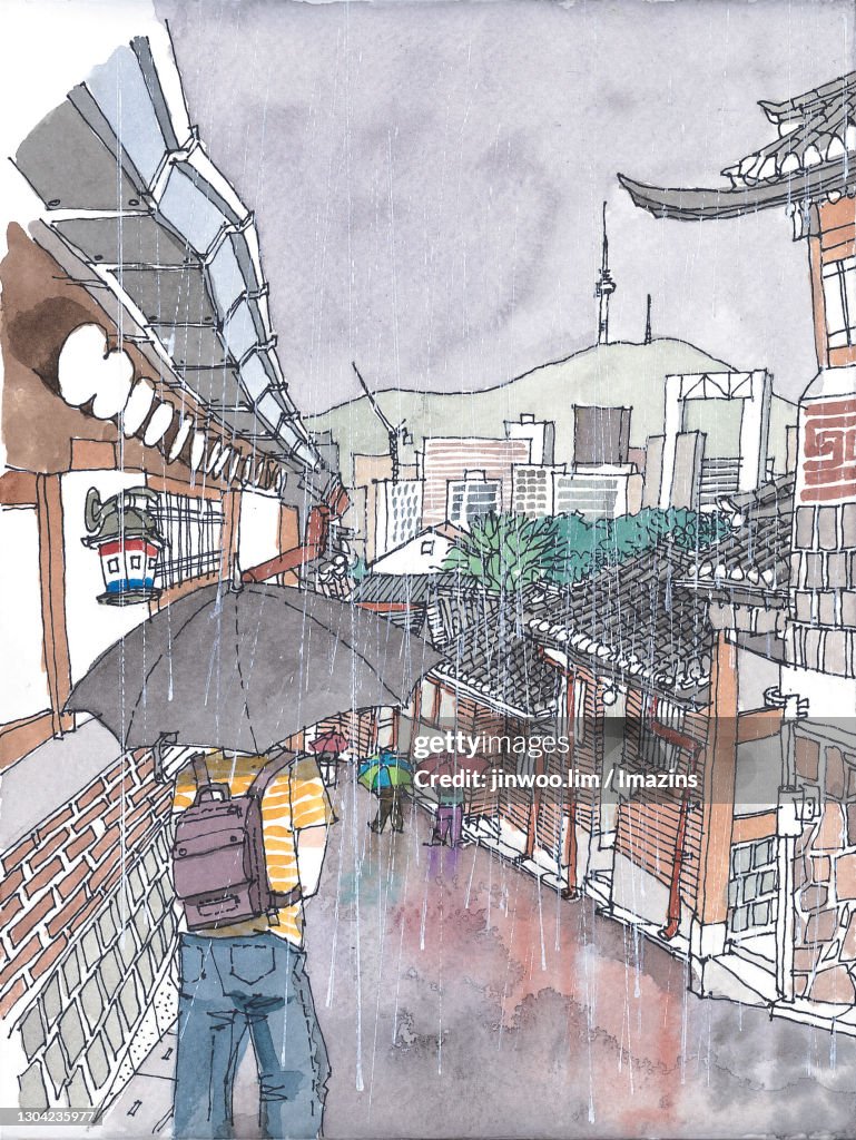 Bukchon (the Northern Village) in Seoul, South Korea