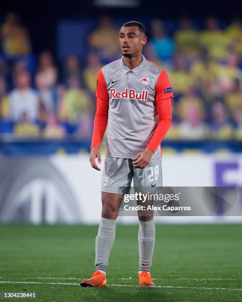 Antoine Bernede of RB Salzburg looks on during the UEFA Europa League Round of 32 second leg match between Villarreal CF and RB Salzburg at Estadio...