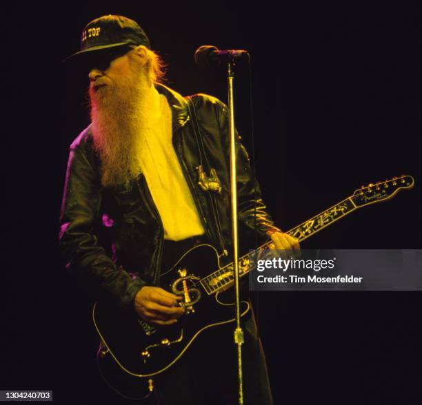 Billy Gibbons of ZZ Top performs at San Jose Arena on August 26, 1994 in San Jose, California.