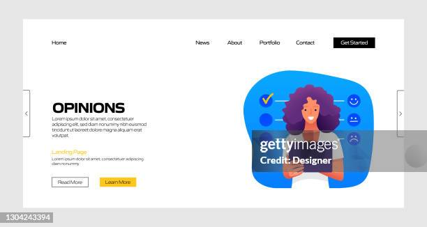 customers opinions concept vector illustration for landing page template, website banner, advertisement and marketing material, online advertising, business presentation etc. - answering stock illustrations