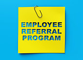 Text sign showing Employee Referral Program.