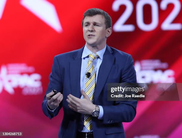 James O'Keefe, President, Project Veritas, addresses the Conservative Political Action Conference being held in the Hyatt Regency on February 26,...