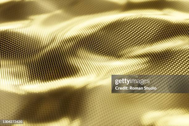 particle drapery. golden background. 3d illustration, 3d render. - nebula gold stock-fotos und bilder