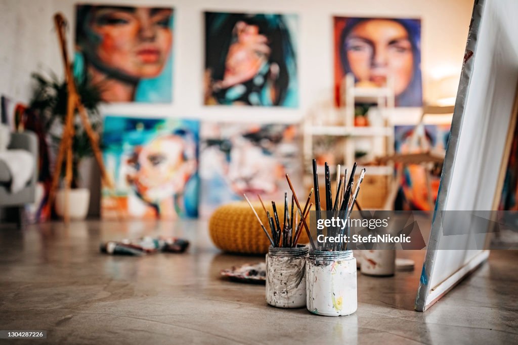 Atelier des erfolgreichen Künstlers