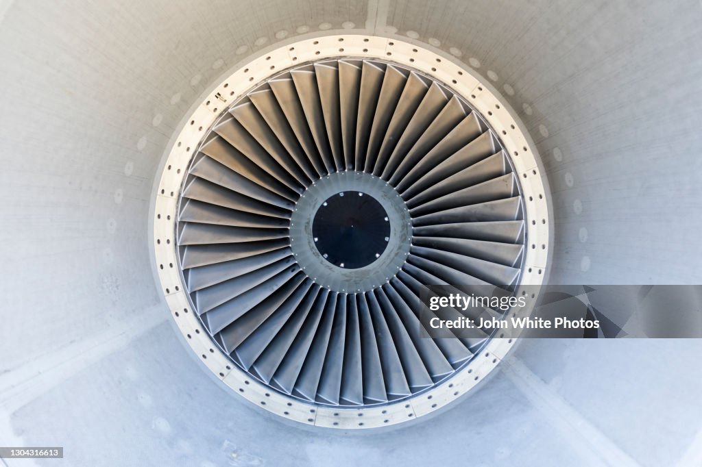A jet engine turbine.