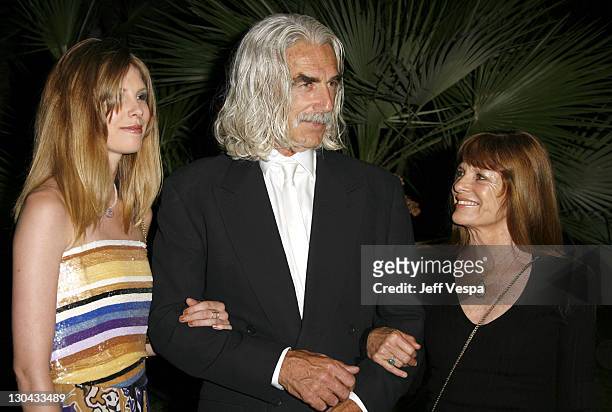 Cleo Rose Elliott, Sam Elliot and Katherine Ross during 2007 Cannes Film Festival - New Line 40th Anniversary "Golden Compass" Party in Cannes,...
