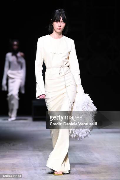 Look 46 at the Sportmax Fall/Winter 2021-2022 show during Milan Fashion Week on February 27, 2021 in Milano, Italy